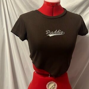 Streetwear society ribbed baddie crop top t shirt SM468